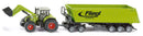 Siku Claas with Front Loader, Dollyand Fliegl Tipping Trailer