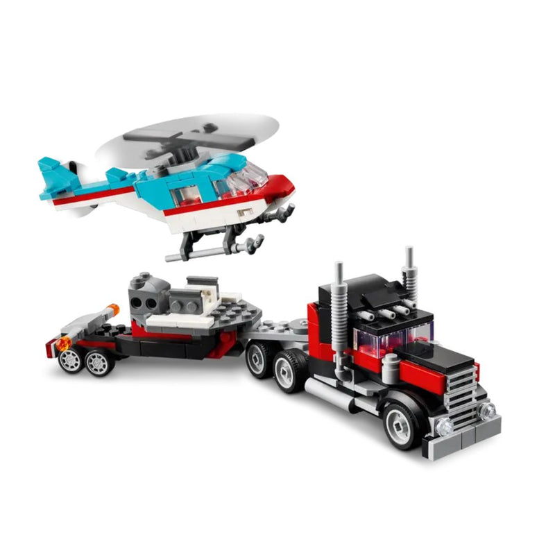 LEGO Flatbed Truck with Helicopter Creator 3-in-1