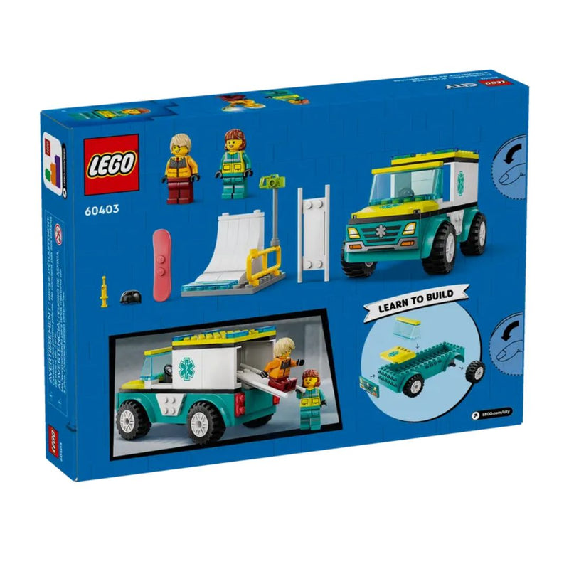 LEGO Emergency Ambulance and Snowboarder City