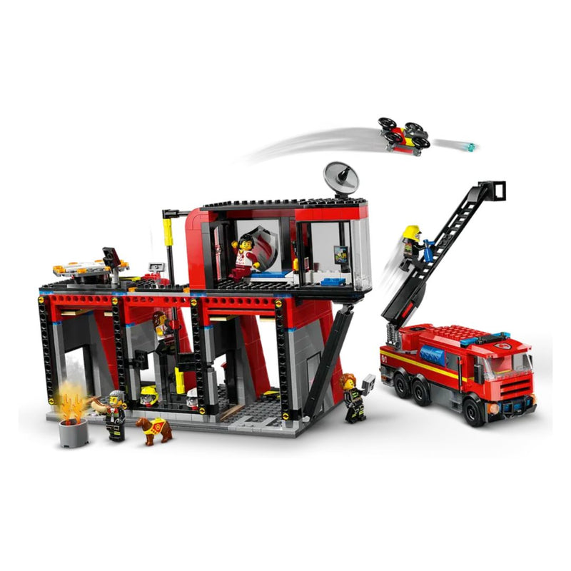 LEGO Fire Station with Fire Truck City