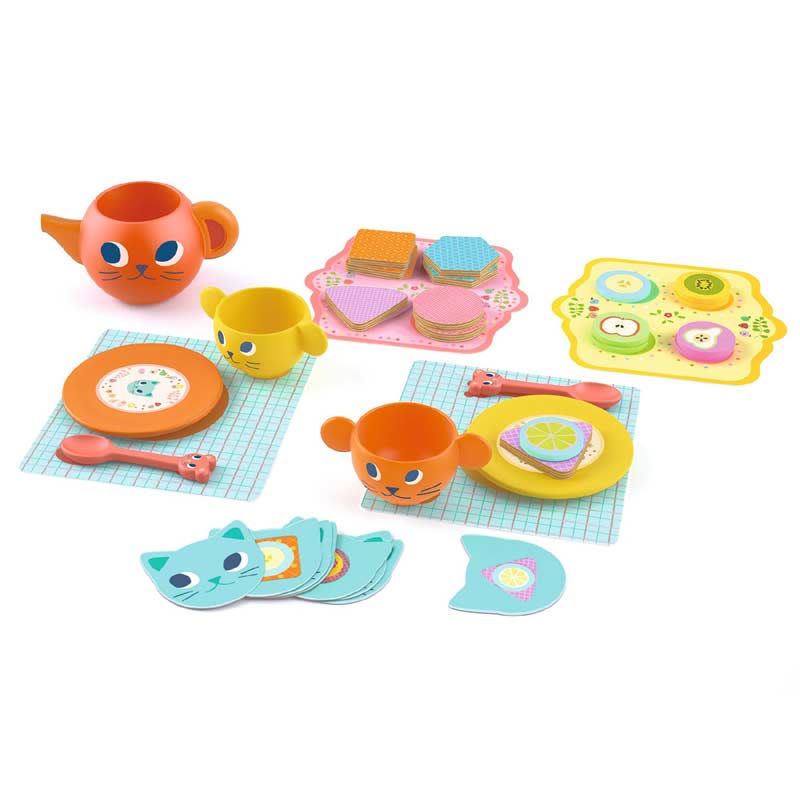 DJECO Greedy Cats Tea Set - Role Play Games