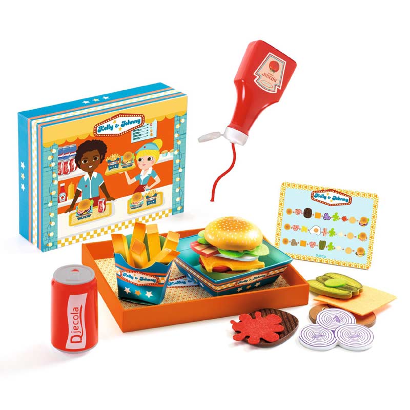 DJECO Kelly & Johnny Burger Set - Role Play Games