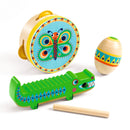 DJECO Set of percussions : tambourine, maracas, guiro  - Musical Instruments