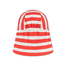 SWIM ESSENTIALS UV Sun Cap - Beige/Red - Coastal Stripe (2 Sizes)