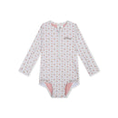 SWIM ESSENTIALS Swimsuit Girls With Long Sleeves - Old Pink - Cozy Hearts (2 sizes)