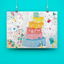 OMY Coloring Poster - Games + 5 Colours Pencil
