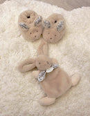 DOUDOU Rabbit Doudou - Gift box Slippers & Beige Doudou -15cm