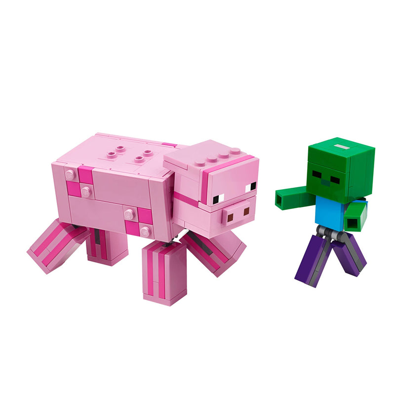LEGO Pig with Zombie Baby Minecraft