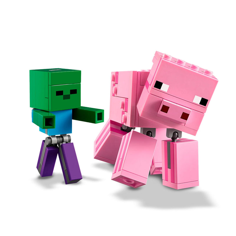 LEGO Pig with Zombie Baby Minecraft