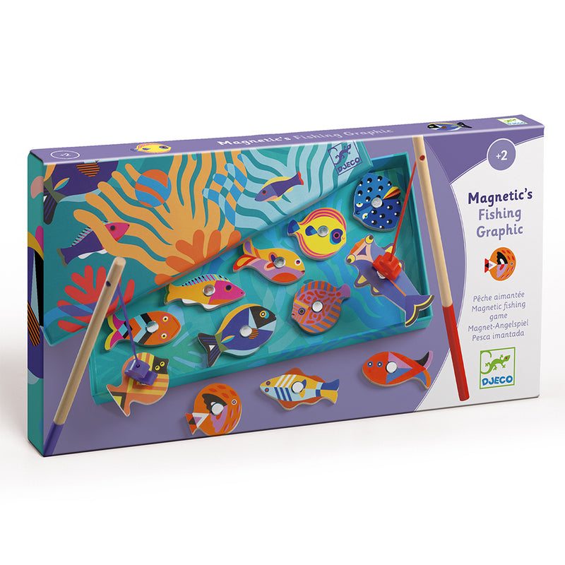 DJECO Fishing Graphic Magnetic Games - Educational Wooden Games