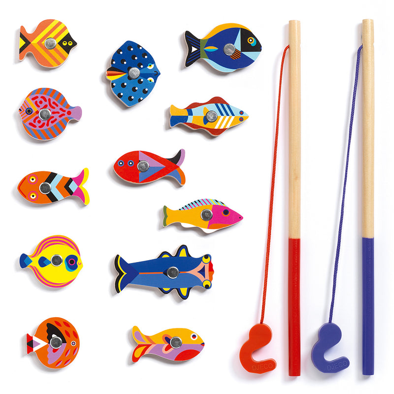 DJECO Fishing Graphic Magnetic Games - Educational Wooden Games