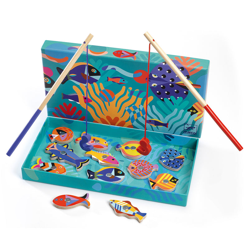 DJECO Fishing Graphic Magnetic Games - Educational Wooden Games