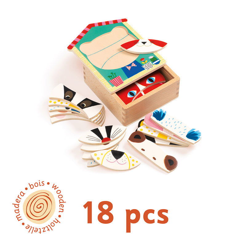 DJECO Face - mix  - Wooden Puzzles