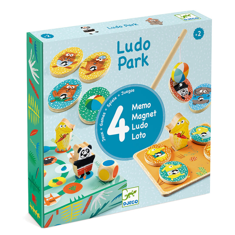 DJECO LudoPark: 4 games - Educational Wooden Games