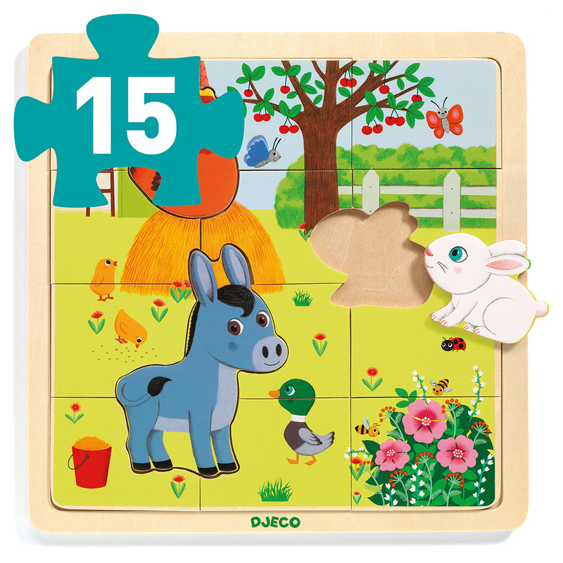 DJECO Puzzlo Far 15pc - Wooden Puzzles