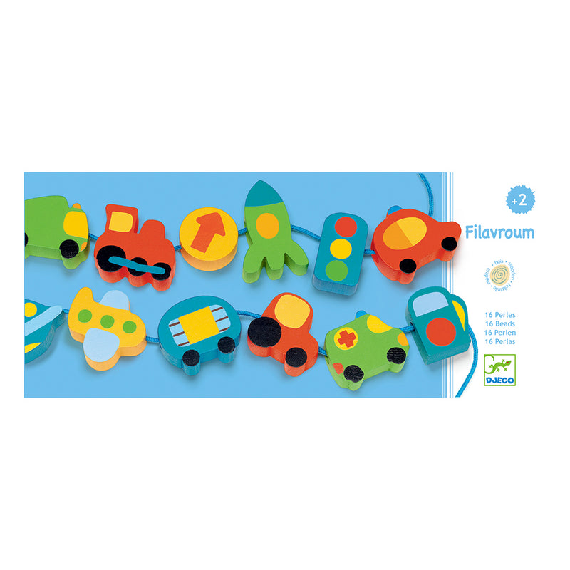 DJECO Wooden beads - Filavroum  - Educational Wooden Games