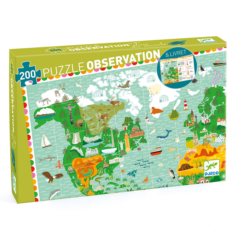 DJECO Around the world + booklet - 200 pcs Puzzles