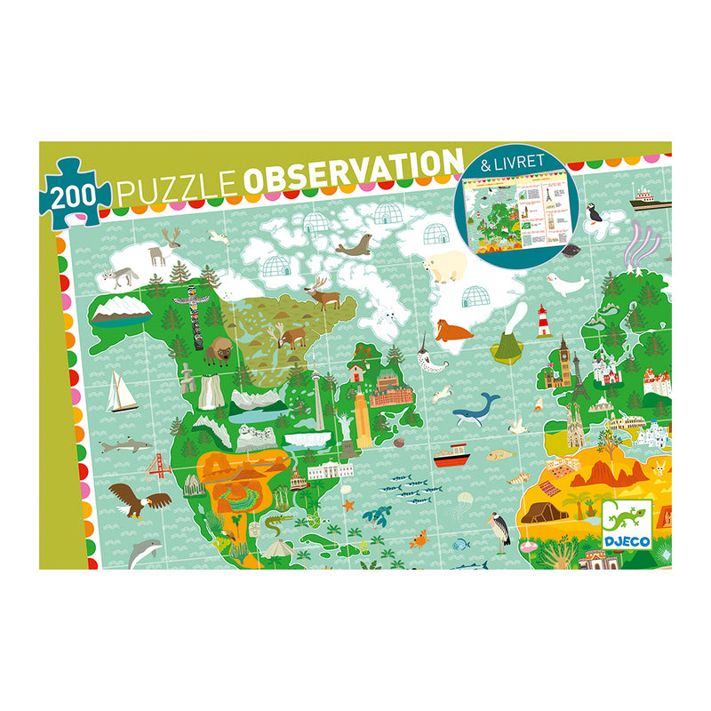 DJECO Around the world + booklet - 200 pcs Puzzles