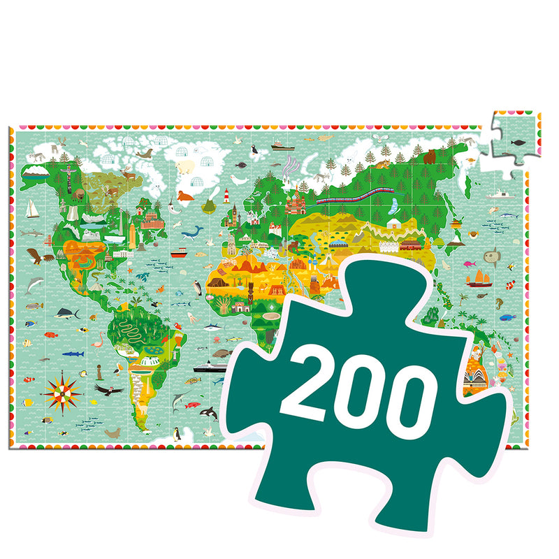 DJECO Around the world + booklet - 200 pcs Puzzles