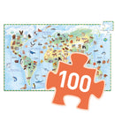 DJECO World's animals + booklet - 100 pcs Puzzles