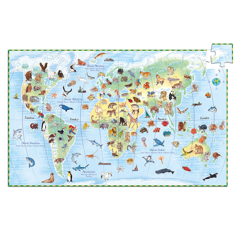 DJECO World's animals + booklet - 100 pcs Puzzles
