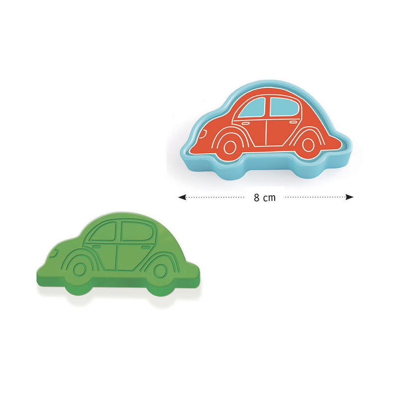 DJECO Vehicles - 6 Press Moulds and Stamps For Young Children