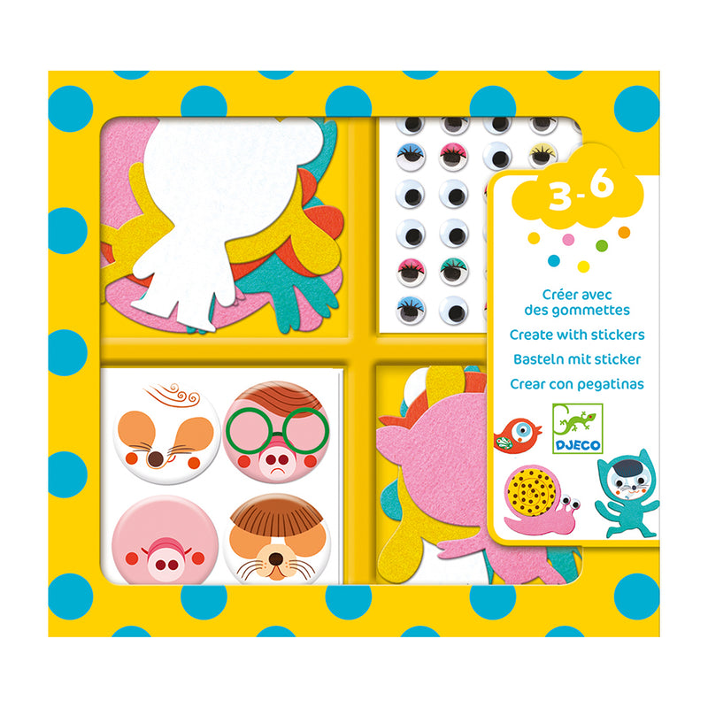 DJECO I Love Animals Sticker Activity