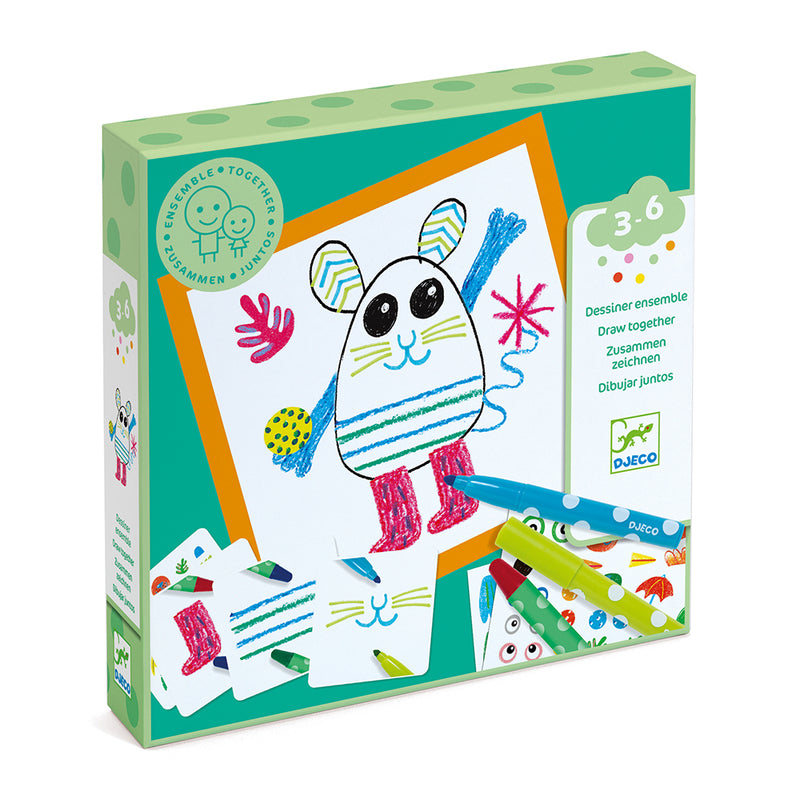 DJECO Funny Animals Draw Together For Young Children