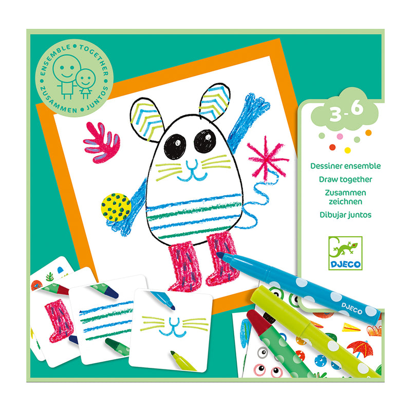 DJECO Funny Animals Draw Together For Young Children