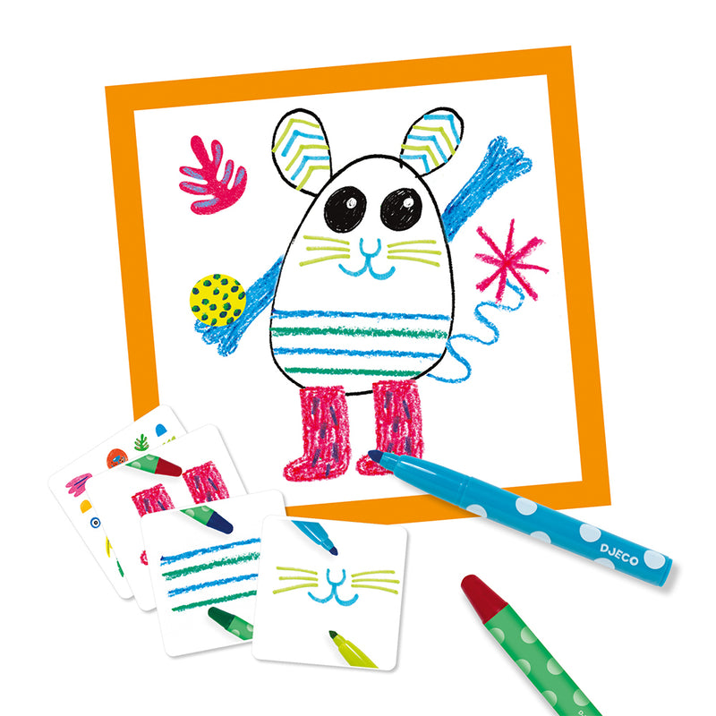 DJECO Funny Animals Draw Together For Young Children