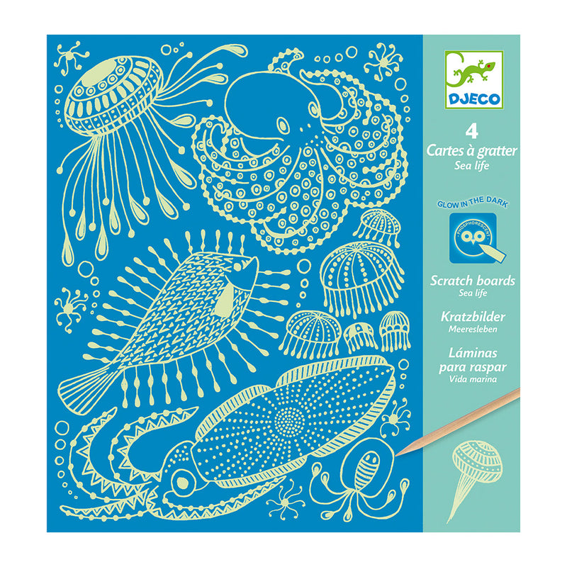 DJECO Sea Life Glow in the Dark Scratch Art