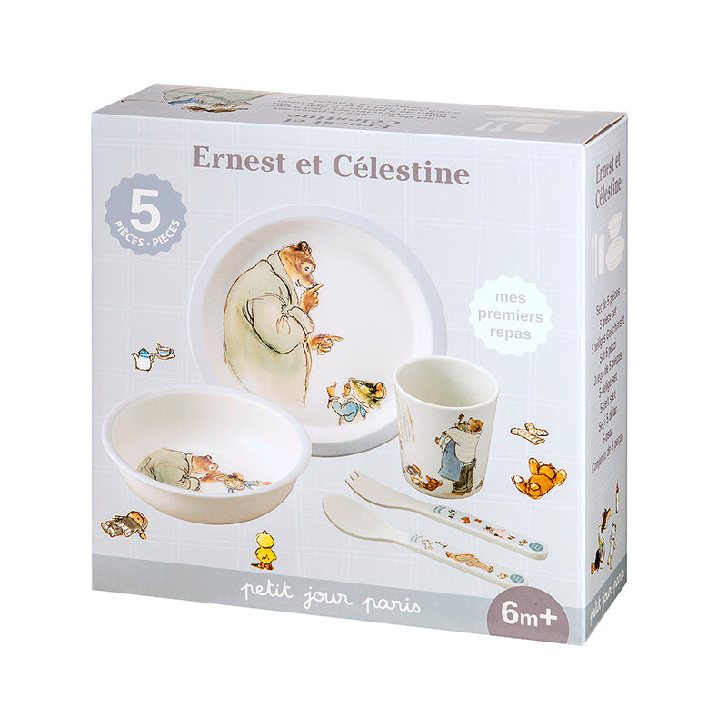 Petit Jour Paris Ernest & Celestine 5-piece Gift Set Grey (Melamine)