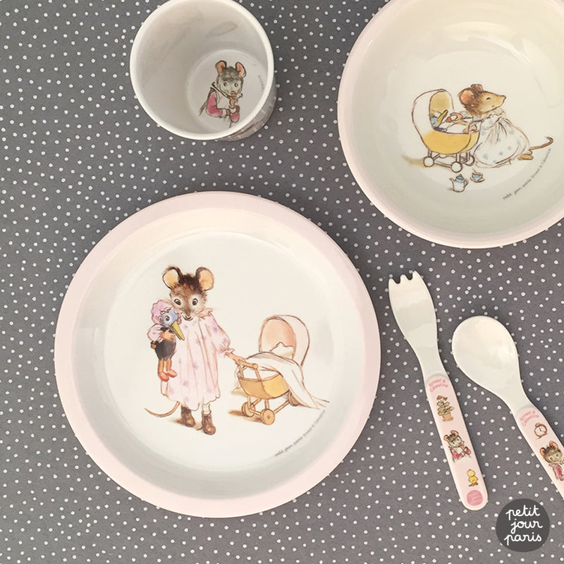 Petit Jour Paris Ernest & Celestine 5-piece Gift Set Pink (Melamine)