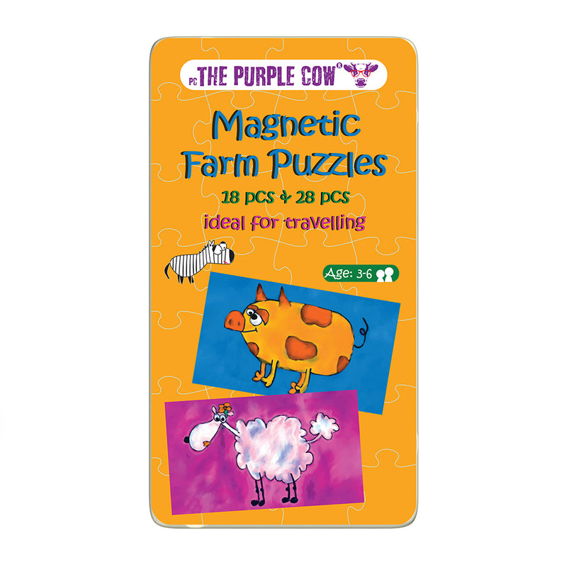 The Purple Cow Magnetic Travel Games: Farm Puzzle