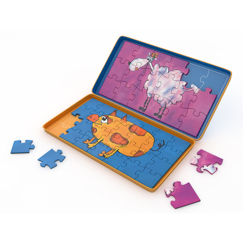 The Purple Cow Magnetic Travel Games: Farm Puzzle