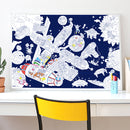 OMY Giant Coloring Poster - SPACE STATION with glow in the dark stickers